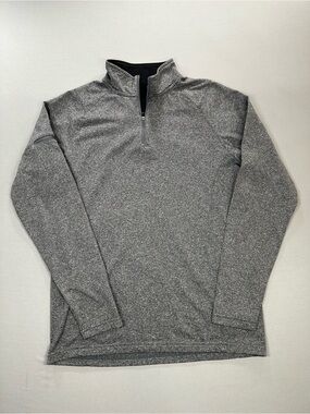 UNRL Quarter Zip Pullover, Activewear Long Sleeve Shirt - Mens Small